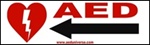 AED Signs- Quickly identify the location of your AED with directional stickers from AEDUniverse.com- Left Arrow. 3" x 10" AED Sticker, NW889908