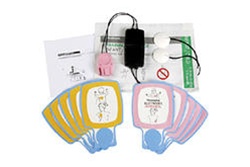 Medtronic Physio-Control Infant/Child AED Electrode Training Set - Includes 5 pair reusable AED training electrodes, cable connector assembly and reusable foil pouch. Reusable training electrodes good for 30 applications. 11250-000045