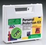 This bloodborne Pathogen PPE kit includes a CPR one-way valve faceshield as part of the complete head-to-toe defense package against bio-hazardous contaminants. Every aspect of this kit meets with federal OSHA recommendations. 213-F