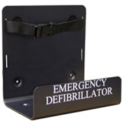 The Defibtech AED wall mount bracket is made of black metal and designed to be mounted to a wall for easy access. The Defibtech AED wall mount bracket fits the Defibtech Lifeline and Reviver AED's. DAC-200