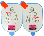The Defibtech Adult AED replacement training pads can be used to replace used pads in the DDP-101TR package. The replacement pads are attached to the connector wire assembly in the DDP-101TR package with Velcro. DDP-105TR