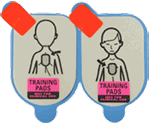 The Defibtech Pediatric AED replacement training pads can be used to replace used pads in the DDP-201TR package. DDP-205TR